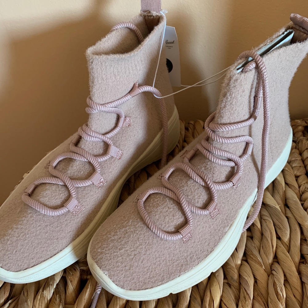 Blush felted hi top sneaker